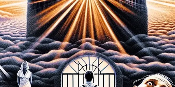 A collage featuring a serene prison yard, a surreal cityscape, and contrasting homes symbolizing hope, dreams, and class disparity.